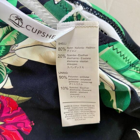 Cupshe 2 Piece Swimsuit Bikini Pink Ruffle Top Floral Bottom Women's Small NEW - Picture 8 of 9